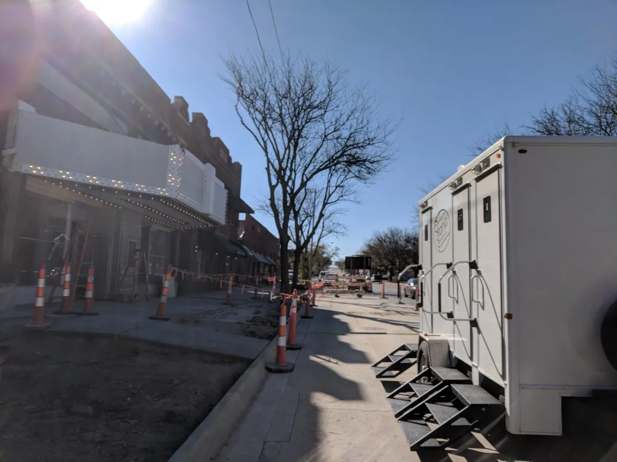 Porta potties at Colorado construction site