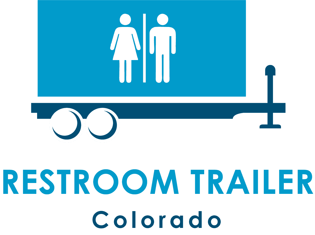 Restroom Trailer Colorado Logo - Portable restroom trailer sign with gender icons.